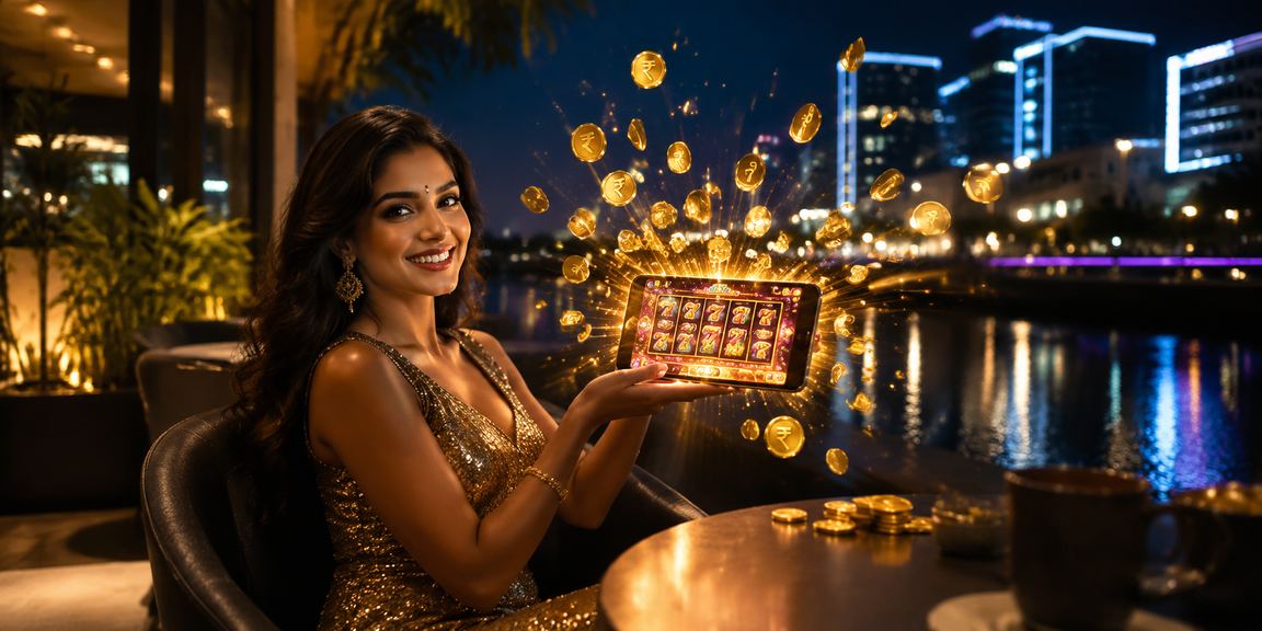Indian player spinning online slots on a mobile device