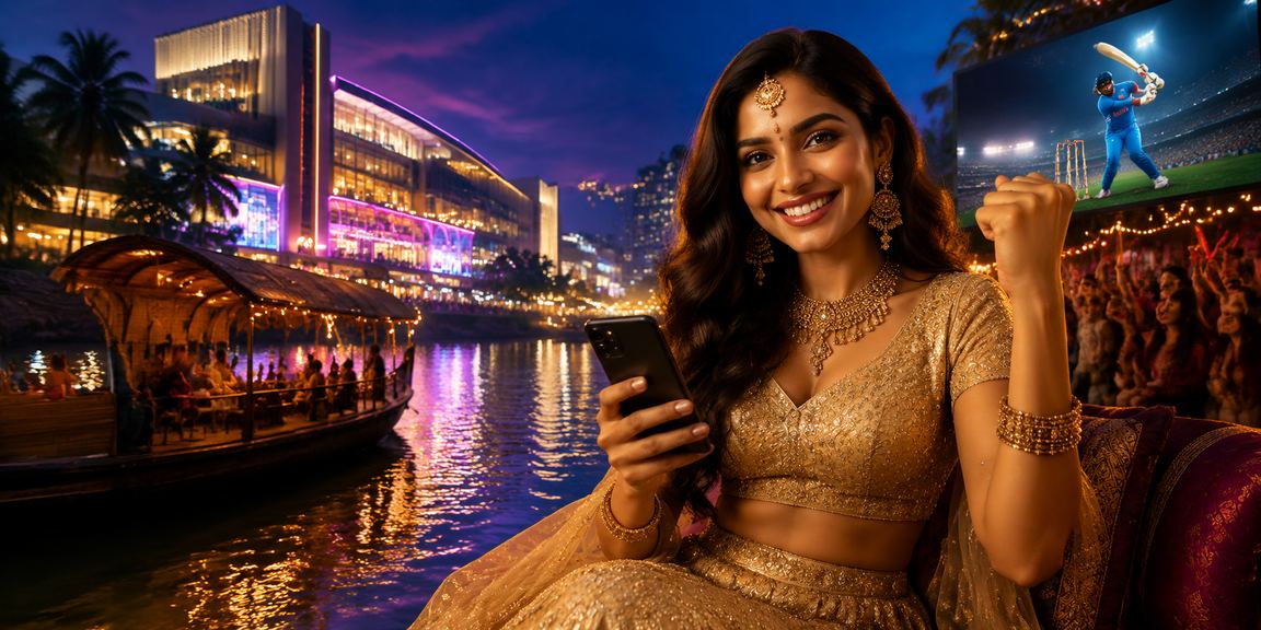 Kerala Backwaters cricket betting festival with traditional lehenga dress