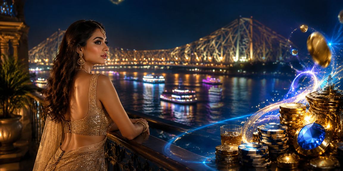 Kolkata Howrah Bridge with nightlife and betting highlights