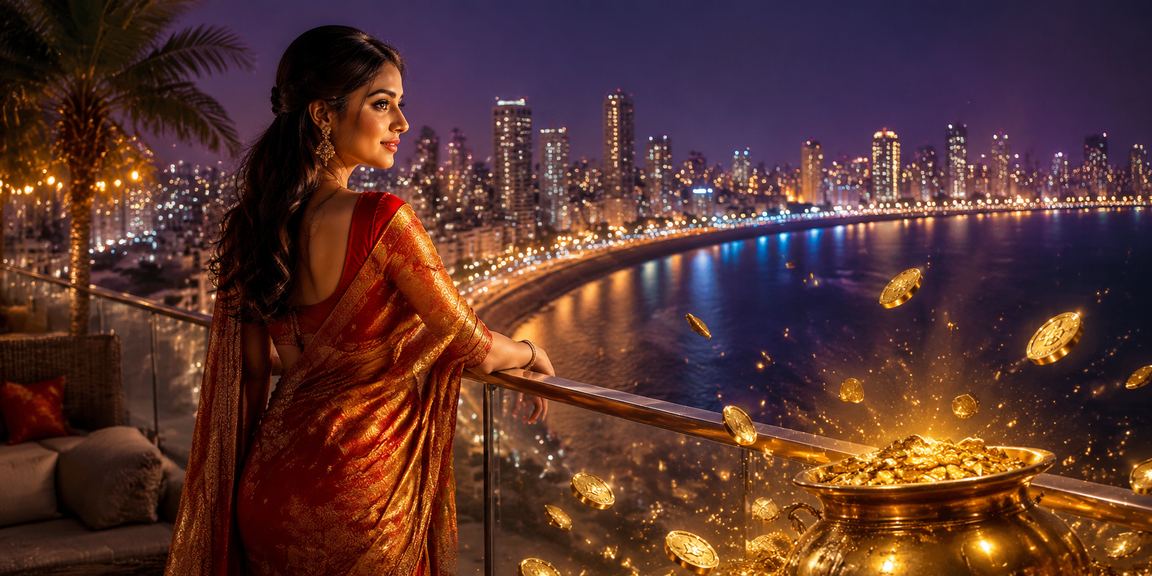 Mumbai player using mobile payment app while in traditional attire